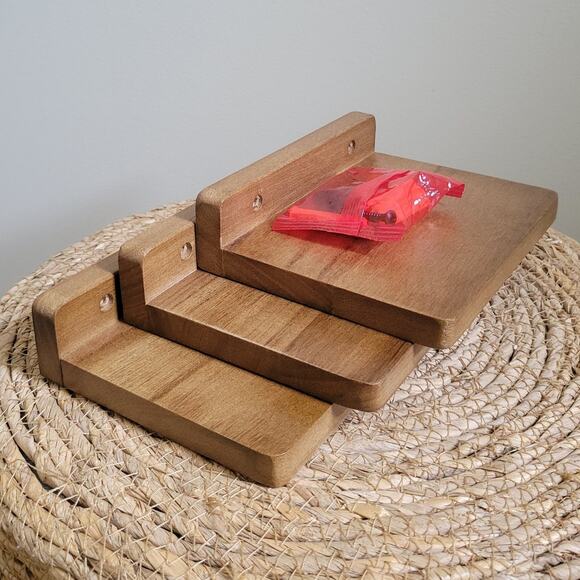 Small Floating Shelf 5"x6" Display Ledges for Wall Mini Light Walnut NEW in box - Picture 5 of 6